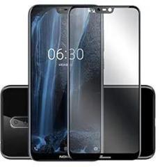 ADRY Tempered Glass 9H [ 3D Black Full Cover ] Hardness Anti Fingerprints Screen Guard Protector for Nokia 6.1 Plus