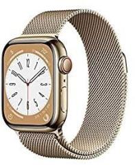 Apple Watch Series 8 GPS + Cellular 41mm Gold Stainless Steel Case with Gold Milanese Loop