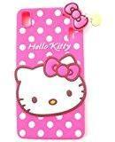 Micomy Cute Hello Kitty Silicone With Pendant Back Case Cover For Lenovo A7000 Pink