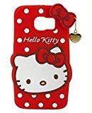 Micomy Cute Hello Kitty Silicone With Pendant Back Case Cover For Samsung Galaxy A7 Red