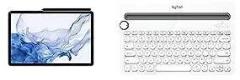 Samsung Tab S8 8GB RAM 128GB Storage with Logitech K480 Wireless Multi Device Keyboard White