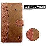 Sun Tigers PU A1SEARIES Leather Wallet Flip Book Cover Case For LG Q6 BROWN.