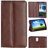 Zaoma Diary Stand Flip Flap Case Cover For IBall Slide 7236 2G Stand Flip Case Cover Brown