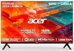 Acer 32 inch (80 cm) V Pro Series Google AR32QDXGU2841AT (Black) Smart HD Ready QLED TV