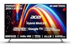 Acer 65 inch (164 cm) M Series Mini Google AR65UDMGR2885AT (Black) Smart 4K Ultra HD QLED LED TV