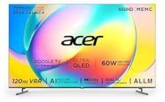 Acer 65 inch (164 cm) Super Series Google AR65QDXGU2875AT (Black) 2024 Model Smart 4K Ultra HD QLED TV