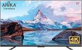 Arika 55 Inch (140 Cm) Bezelless Series AR5521sfl (Black) (2021 Model) |with Frameless Design |in Build Soundbar 80w Android Smart 4K Ultra HD LED TV