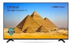 Croma 55 inch (139 cm) Certified CREL055UOA024601 (Black) (2022 Model) Android Smart 4K Ultra HD LED TV