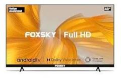 Foxsky 43 inch (108 cm) 43FS VS (Black) (2021 Model) | With Voice Assistant Smart Full HD LED TV