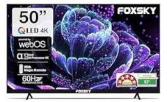 Foxsky 50 inch (127 cm) Frameless Series WebOS/Google FS50GATV (Black) Smart 4K UHD QLED TV