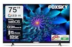 Foxsky 75 inch (190 cm) Frameless Series WebOS/Google FS75GATV (Balck) Smart 4K UHD TV