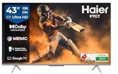 Haier 43 inch (108 cm) (43) P7GT Series Google 43P7GT P (Grey) Smart 4K Ultra HD LED TV