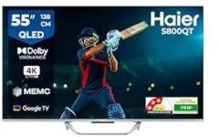 Haier 55 inch (139 cm) (55) S800 Series Google 55S800QT P (Grey) Smart 4K Ultra HD QLED TV