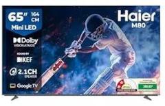 Haier 65 inch (164 cm) (65) New M80F Series Mini Google H65M80FUX (2025 Model) Smart 4K Ultra HD LED TV