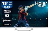 Haier 74 inch (189 cm) (75) S800 Series Google 75S800QT P (Grey) Smart 4K Ultra HD QLED TV