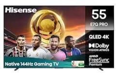 Hisense 55 inch (139 cm) E7Q PRO Series 55E7Q PRO (Charcoal Grey) Smart 4K Ultra HD QLED TV