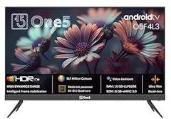 One5 43 inch (109 cm) Ultra Thin Frameless O5F4L3 (Black) (2024 Model) | with Voice Assistant Smart Android HD Ready LED TV