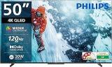 PHILIPS 50 Inch (127 Cm) 8100 Series Google 50PQT8100/94 Smart 4K Ultra HD QLED TV