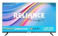 Reliance 32 inch (80 cm) Google with Frameless Design & Voice Remote (RGT32GT8724FHD) Smart Full HD LED TV