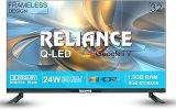 Reliance 32 Inch (81 Cm) | Frameless Design, A+ Display, Voice Remote, 24W Speakers, 1.5GB RAM, 8GB Storage | RW32GQ8676HD (Black) Smart IPS HD Ready QLED TV