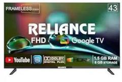 Reliance 43 inch (109 cm) | A+ Display, Frameless Design, Voice Remote, 1.5GB RAM, 8GB Storage | RW43GD8676FHD (Black) Smart IPS Full HD LED TV