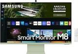 Samsung 32 Inch (80 Cm) 3840 X 2160 Pixels M8 Monitor, Wireless Webcam, Type C, Apps, Plus, Office 365, Dex, Apple Airplay, BT, IOT, Speakers, Remote (LS32BM80GUWXXL, Green) Smart Smart 4K UHD TV