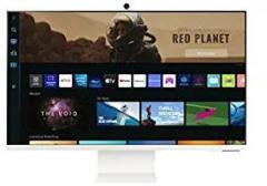 Samsung 32 inch (80 cm) 3840 x 2160 Pixels M8 Monitor, Wireless Webcam, Type C, apps, Plus, Office 365, Dex, Apple Airplay, BT, IOT, Speakers, Remote (LS32BM801UWXXL, White) Smart Smart 4K UHD TV