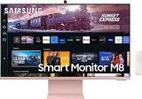 Samsung 32 Inch (80 Cm) M8 Monitor, Mouse & Keyboard Control, HAS, Pivot, Type C, Apps, Office 365, Dex, Apple Airplay, BT, IOT, Speakers, Remote (LS32CM80PUWXXL, Pink) Smart Smart 4K UHD TV