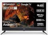 Sansui 32 Inch (80 Cm) Google 5.0(OS Ver. 14) |HDR10, HLG|Built In Sound Bar|Filmmaker Mode| | JSS32GSQLED (Black) Smart Android QLED TV