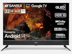 Sansui 32 inch (80 cm) Google 5.0(OS Ver. 14) |HDR10, HLG|Built in Sound Bar|Filmmaker Mode| | JSS32GSQLED (Black) Smart Android QLED TV