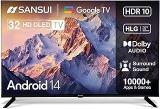Sansui 32 Inch (80 Cm) Google 5.0 With Bezel Less Design|A+ Grade Panel|Wide Viewing Angle|Dynamic Color Enhancer|Dolby Audio, Filmmaker Mode & HDR10| (JSW32HG5) Smart HD LED TV