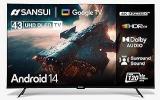 Sansui 43 Inch (109 Cm) Google 5.0 (OS Ver. 14) With Bezel Less Design|A+ Display, 1.0B Colors|MEMC|HSR120Hz|HDR10|HLG |(JSW43UG23) Smart Android Full HD LED TV