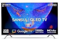 Sansui 55 inch (140 cm) Google JSW55GSQLED (Black) Smart 4K Ultra HD QLED TV