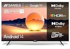 Sansui 55 inch (140 cm) HDR Google 5.0( 14) with Bezel Less Design|1.07B enrich True Colors|MEMC|HSR120Hz|HDR10|HLG|Dolby Vision| Dolby Atmos| (JSW55UG23Q) Smart Android 4K QLED TV