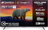 Sansui 75 Inch (190 Cm) HDR Google |HDR10+, HSR 120 Hz With Dolby Vision, Dolby Atmos & 30W Box Speaker JSW75UG23QF (Midnight Black) Smart 4K QLED TV