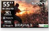 Sony 55 Inch (139 Cm) BRAVIA 3 Series AI Google K 55S30B (Black) 3 Years Warranty For Limited Period Smart 4K Ultra HD LED TV