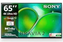 Sony 65 inch (164 cm) BRAVIA 2 Google K 65S25 (Black) 3 Years Warranty for Limited Period Smart 4K Ultra HD LED TV