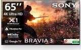 Sony 65 Inch (164 Cm) BRAVIA 3 Series AI Google K-65S30B (Black) Smart 4K Ultra HD LED TV