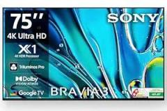 Sony 75 inch (189 cm) BRAVIA 3 Series AI Google K 75S30 (Black) 3 Years Warranty for Limited Period Smart 4K Ultra HD LED TV
