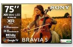 Sony 75 inch (189 cm) BRAVIA 5 Series Mini Google K 75XR55A 3 Years Warranty for Limited Period Smart 4K Ultra HD LED TV