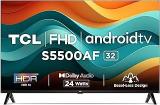 Tcl 32 inch (80.04 cm) Metallic Bezel Less S Series FHD 32S5500AF (Black) Smart Android LED TV