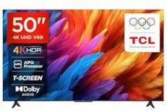 Tcl 50 inch (126 cm) Metallic Bezel Less Series Google 50V6B (Black) Smart 4K Ultra HD LED TV