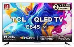 Tcl 55 inch (139 cm) 4KUltra Google 55C645 (Black) Smart HD QLED TV