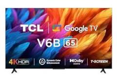 Tcl 65 inch (164 cm) Metallic Bezel Less Series Google 65V6B (Black) Smart 4K Ultra HD LED TV