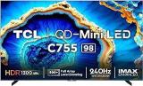 Tcl 98 inch (249 cm) QD Mini Google 98C755 (Black) Smart 4K Ultra HD LED TV