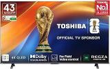 TOSHIBA 43 Inch (108 Cm) Sports Mode REGZA Engine ZR Voice Control Upscaling 43M450RP (Black) Smart 4K Ultra HD 4K QLED TV