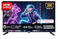 Uniboom 32 inch (80 cm) Ultra with Voice Command App | 5000+ Free Movies | 30W Sonic Boom Speakers | 500+ Certified Apps | Virtual Remote | Mobile Screen Cast Smart Android HD LED TV