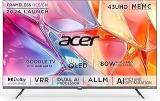 Acer 43 inch (109 cm) Super Series Google AR43QDXGU2875AT (Black) 2024 Model Smart 4K Ultra HD QLED TV