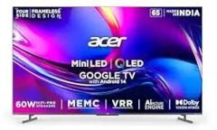 Acer 65 inch (164 cm) M Series Mini + Google AR65UDMGR2885AT (Black) Smart 4K Ultra HD LED QLED TV