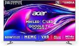 Acer 75 Inch (189 Cm) M Series Mini + Google AR75UDMGR2885AT (Black) Smart 4K Ultra HD LED QLED TV